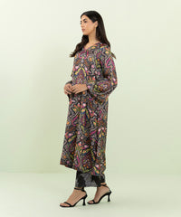 2 PIECE - PRINTED SILK SUIT_Black