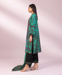 3 PIECE - PRINTED SILK SUIT Sapphire