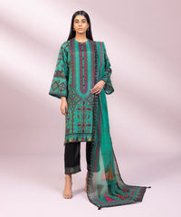 3 PIECE - PRINTED SILK SUIT Sapphire