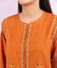 EMBROIDERED JACQUARD SHIRT BURNT ORANGE