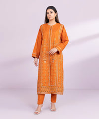 EMBROIDERED JACQUARD SHIRT BURNT ORANGE