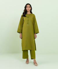 PRINTED KHADDAR Shirt_Lime Green