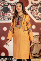 Faded Orange - Exclusive Embroidered Lawn Stitch Kurti