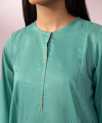 EMBROIDERED LAWN SHIRT JADE GREEN