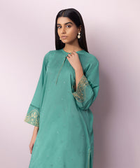 EMBROIDERED LAWN SHIRT JADE GREEN