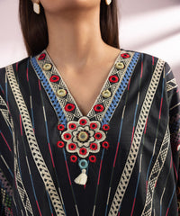 EMBROIDERED COTTON SHIRT PRINTED BLACK