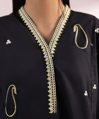 EMBROIDERED COTTON BLACK SHIRT