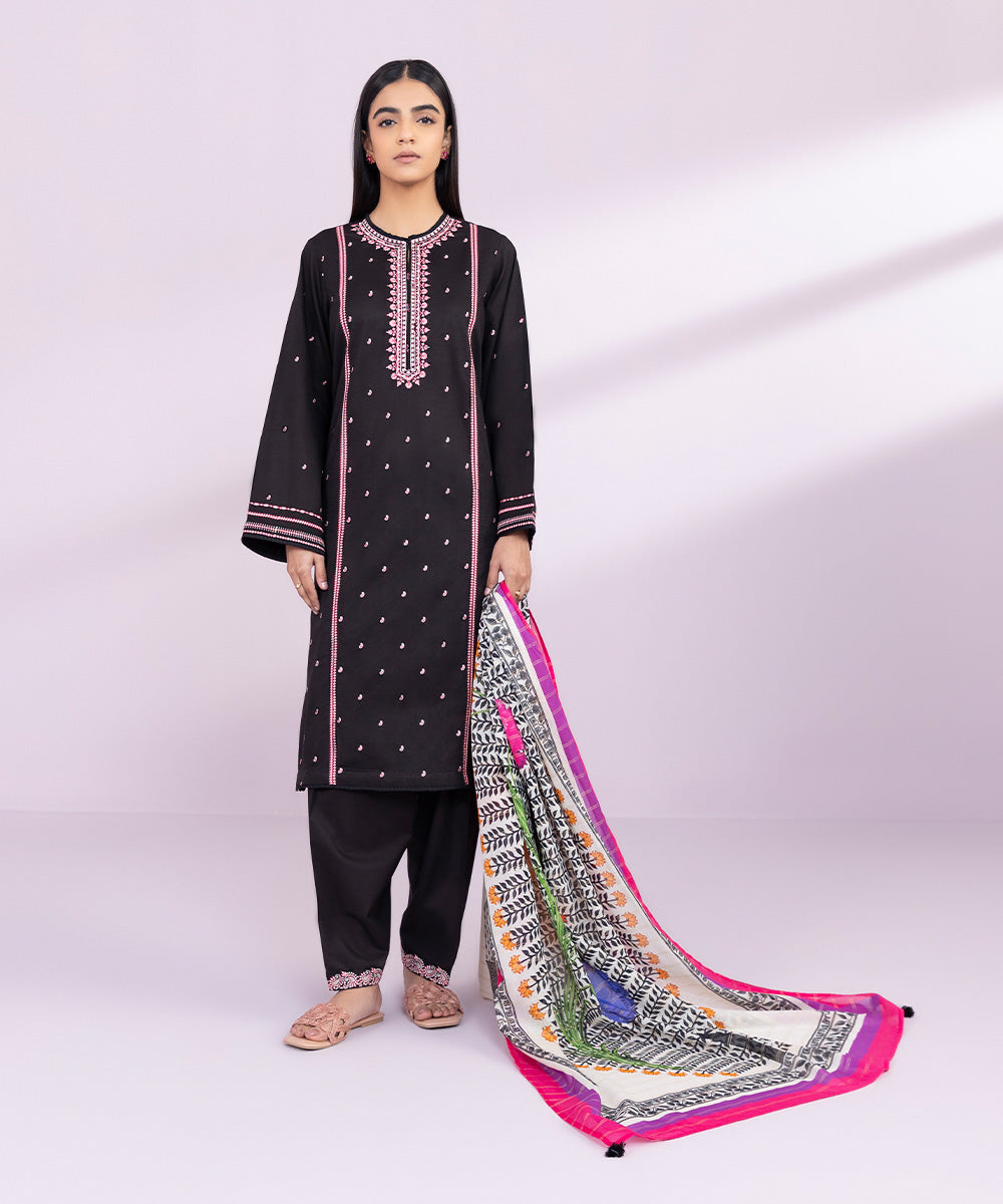 PRINTED ZARI VOILE  - Sapphire - 3PC