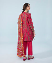 3 PIECE - PRINTED KHADDAR SUIT_Carmine Red