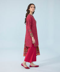 3 PIECE - PRINTED KHADDAR SUIT_Carmine Red