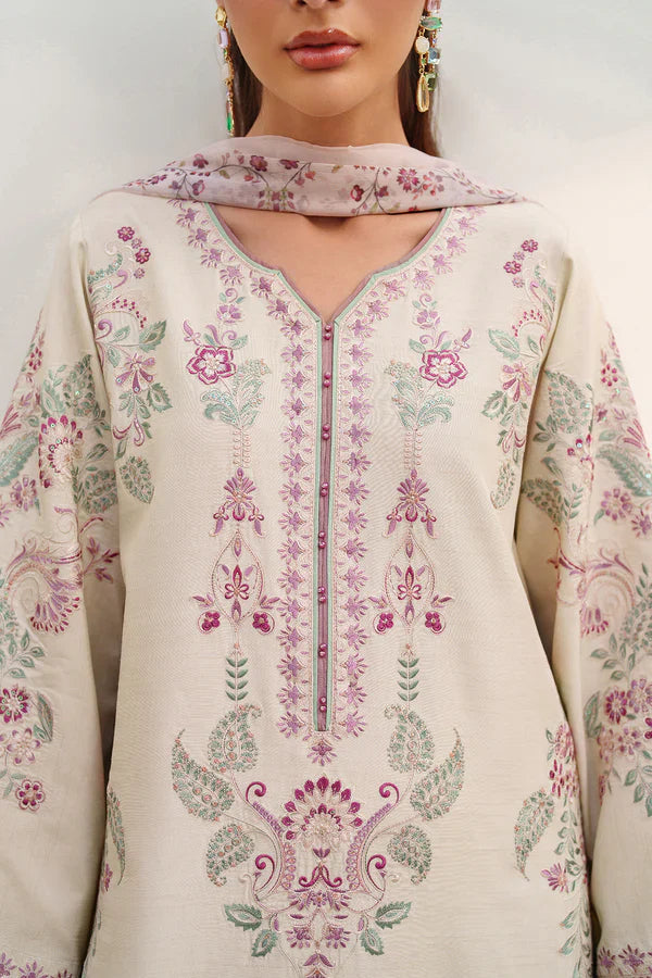 BAROQUE - EMBROIDERED RAW SILK UF-4385
