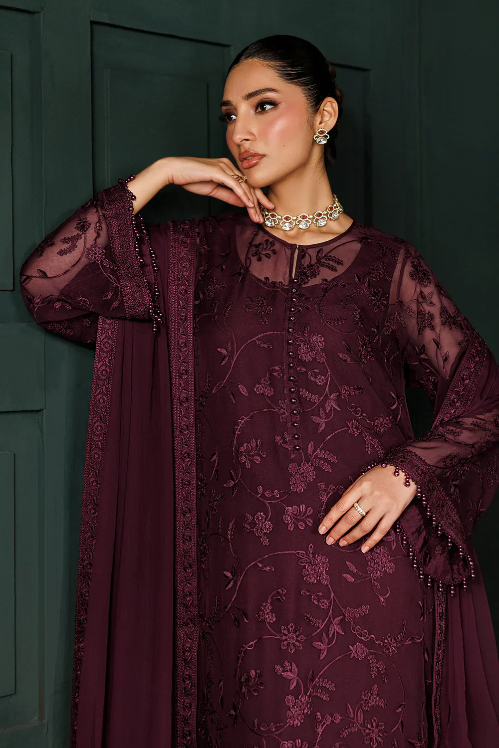 BAROQUE - EMBROIDERED CHIFFON UF-4436