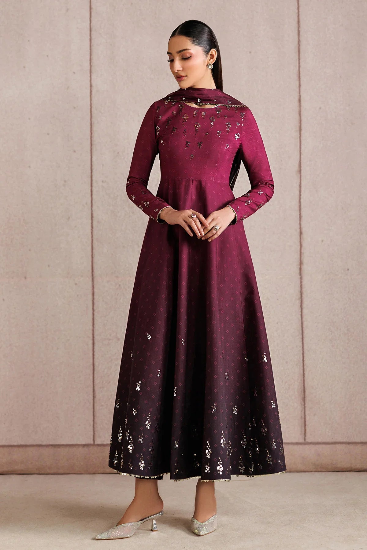 Jazmin - EMBROIDERED RAW SILK UR-7073