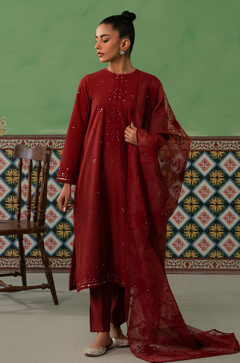 ROSE FLORINE-3 PIECE LAWN EMBROIDERED SUIT