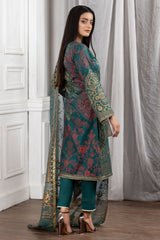 Embroidered Cotton Lawn Suit-2574