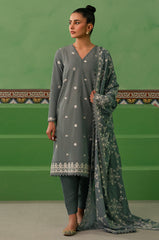 DUSTY GRANITE-3 PIECE LAWN EMBROIDERED SUIT