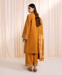 3 PIECE - EMBROIDERED KHADDAR SUIT_Mustard K