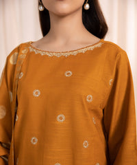 3 PIECE - EMBROIDERED KHADDAR SUIT_Mustard K