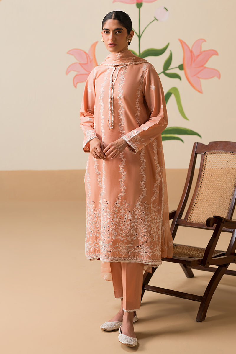 SUNSET PINK-3 PIECE CHIKANKARI SUIT