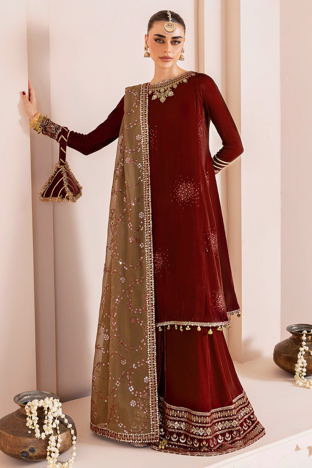 JAZMIN - Embroidered Velvet Formal CVF D-07