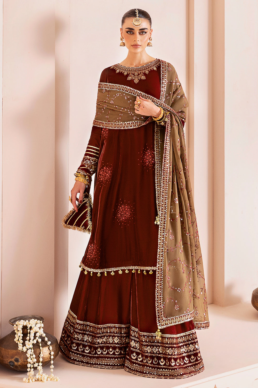 JAZMIN - Embroidered Velvet Formal CVF D-07