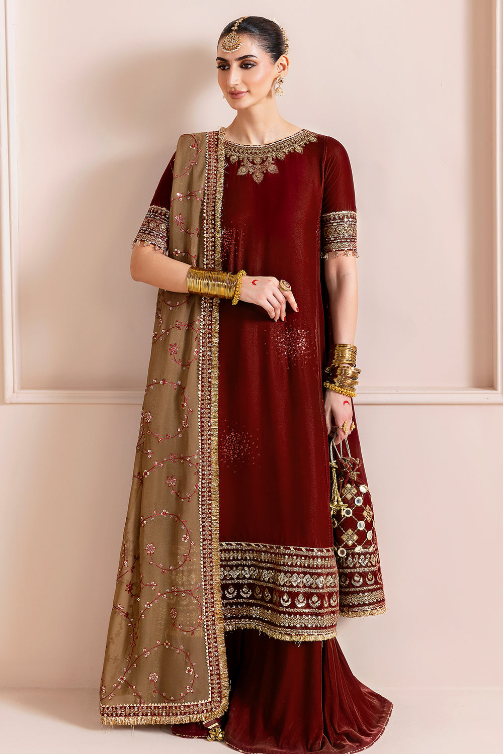 JAZMIN - Embroidered Velvet Formal CVF D-13