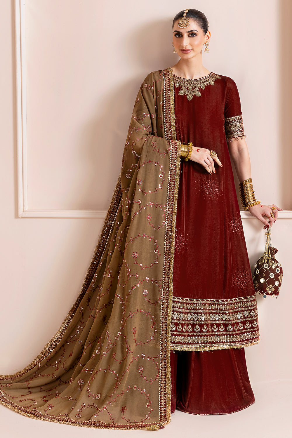 JAZMIN - Embroidered Velvet Formal CVF D-13