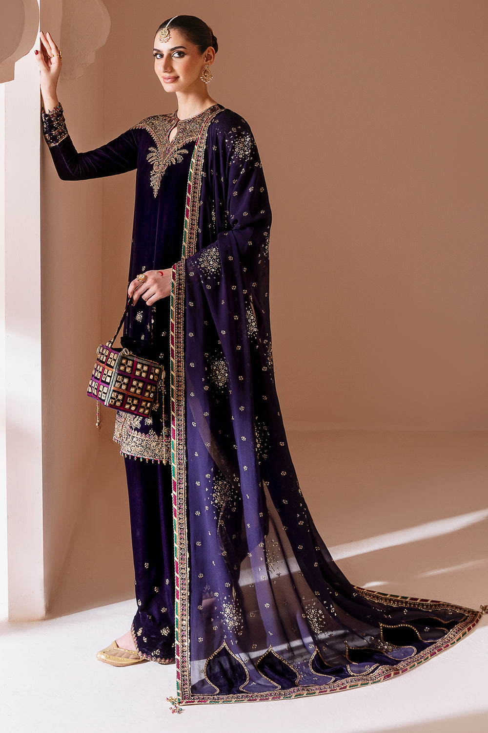 JAZMIN - Embroidered Velvet Formal CVF D-08