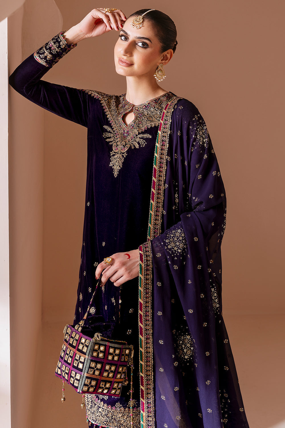 JAZMIN - Embroidered Velvet Formal CVF D-08