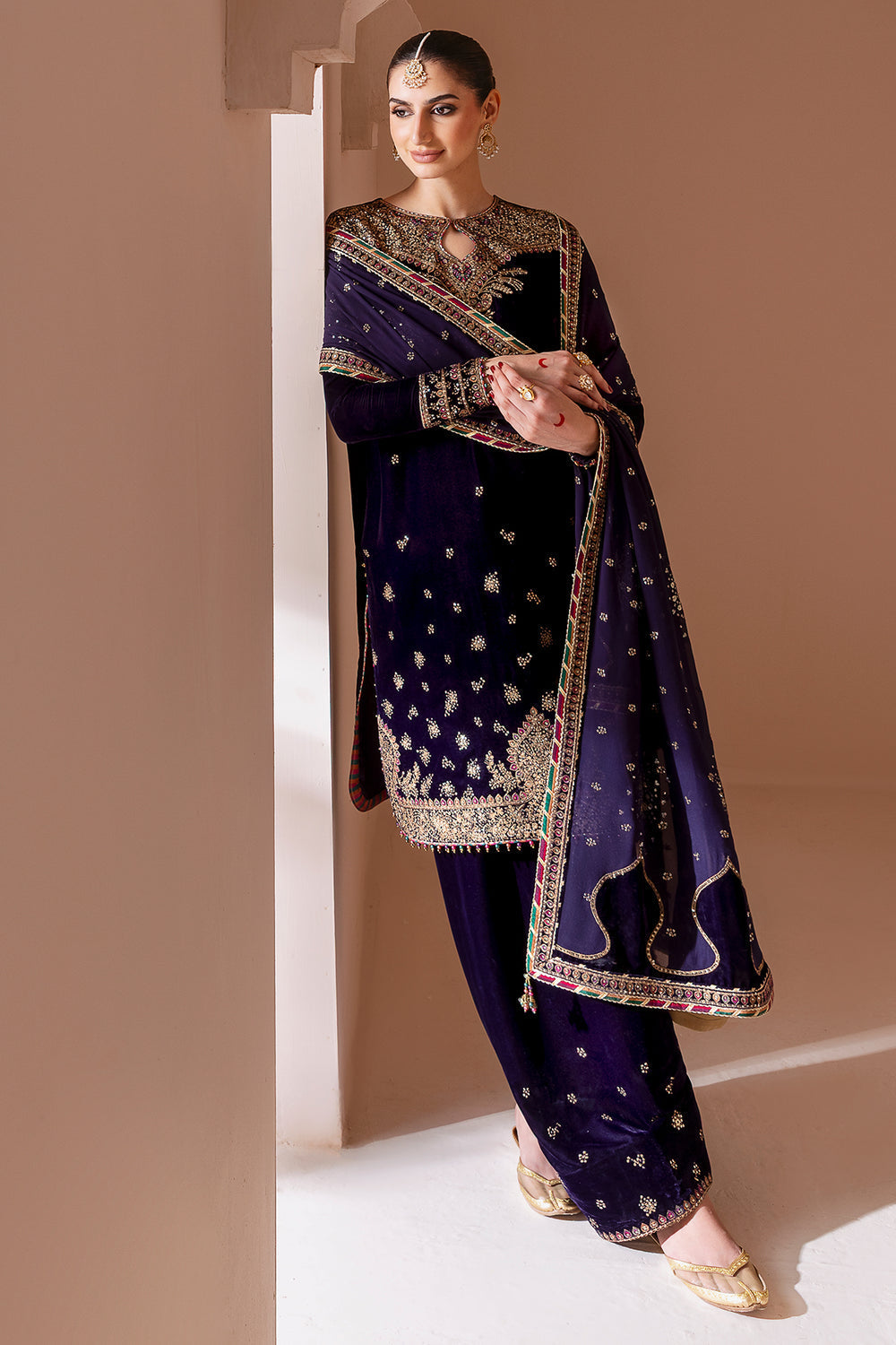 JAZMIN - Embroidered Velvet Formal CVF D-08