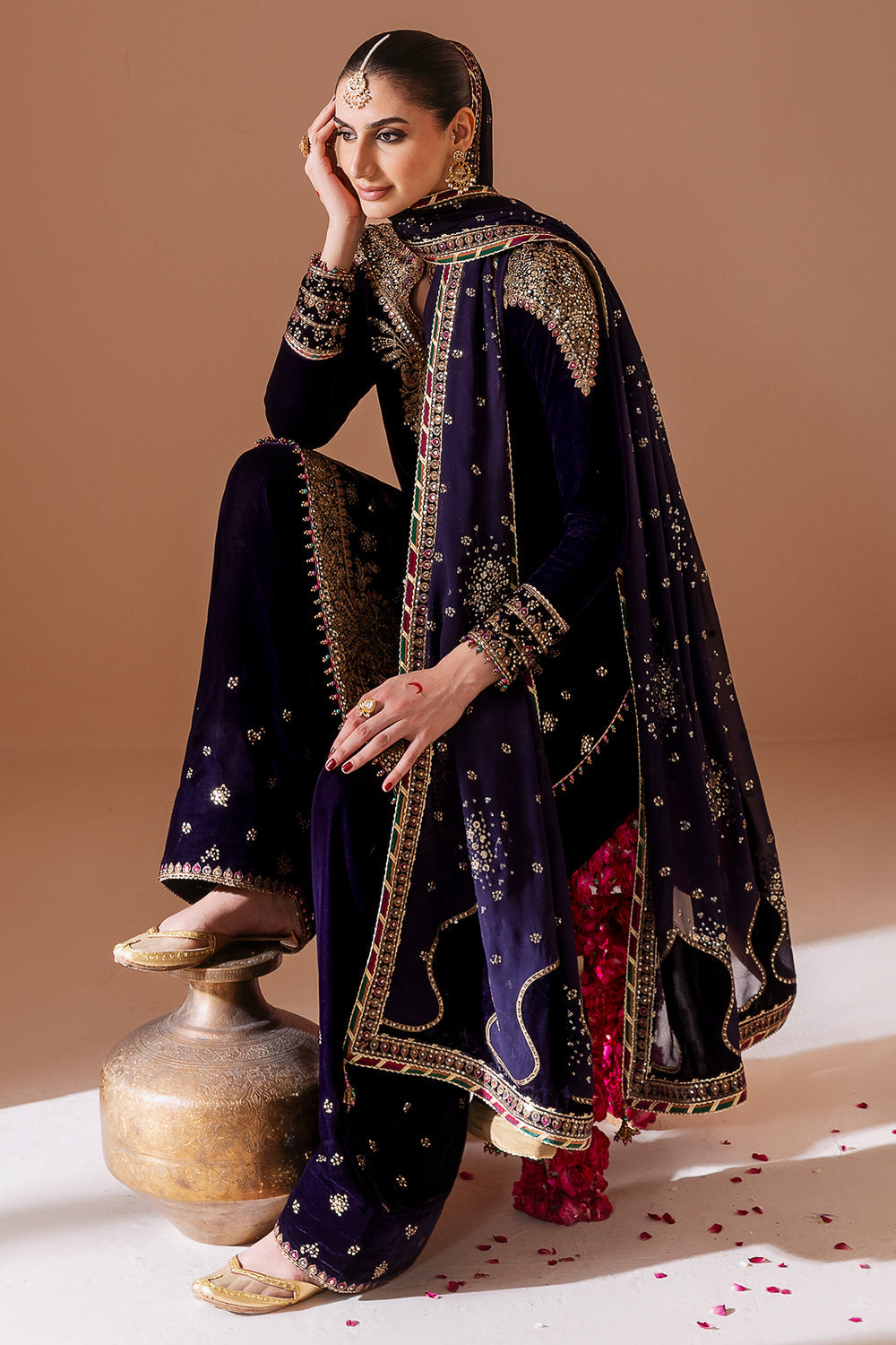 JAZMIN - Embroidered Velvet Formal CVF D-08