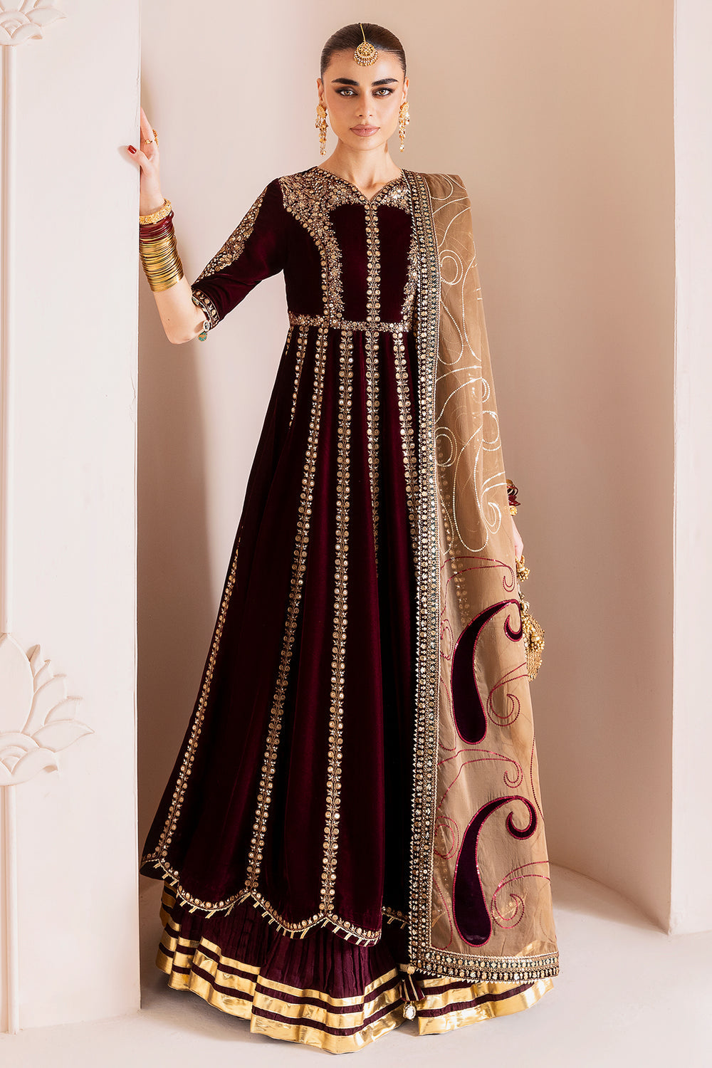 JAZMIN - Embroidered Velvet Formal CVF D-12