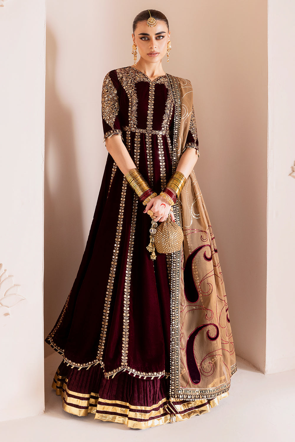 JAZMIN - Embroidered Velvet Formal CVF D-12
