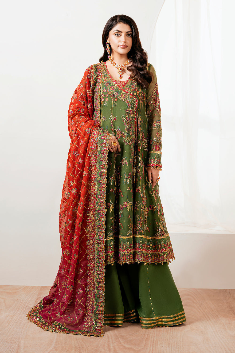 BAROQUE EMBROIDERED CHIFFON UF-4037