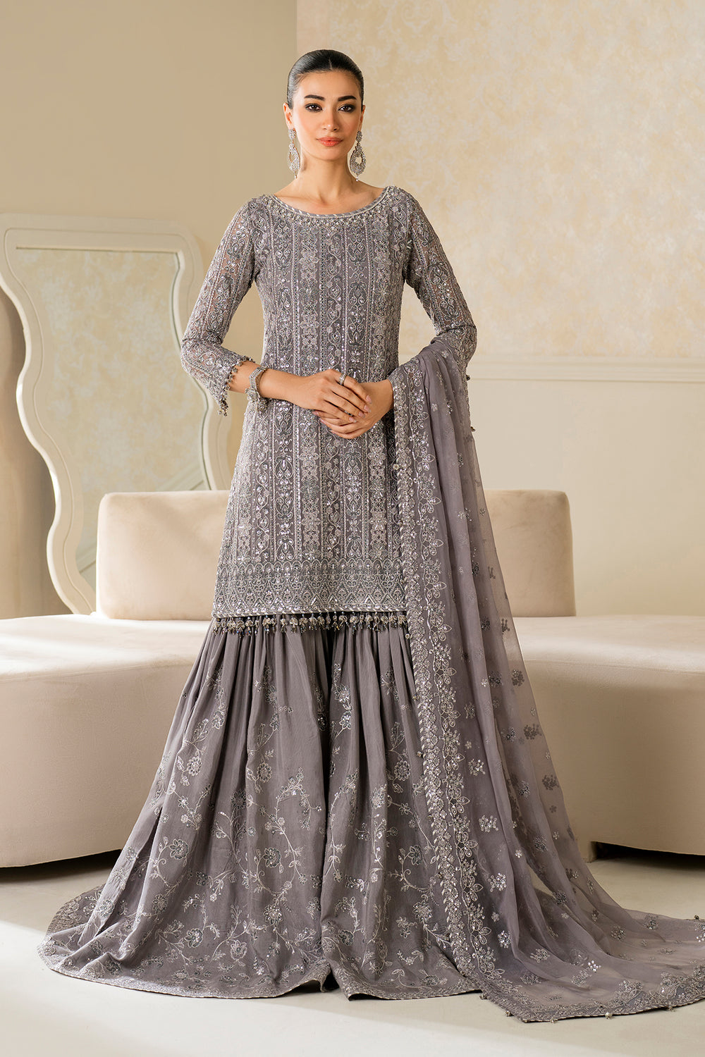 BAROQUE EMBROIDERED CHIFFON UF-4161