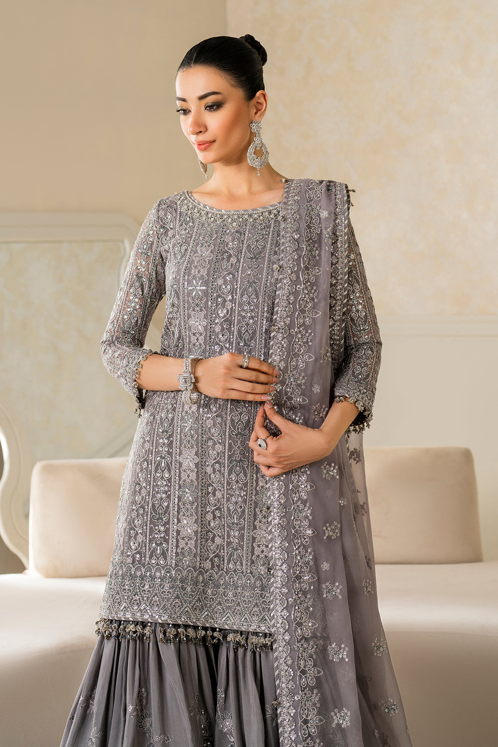 BAROQUE EMBROIDERED CHIFFON UF-4161