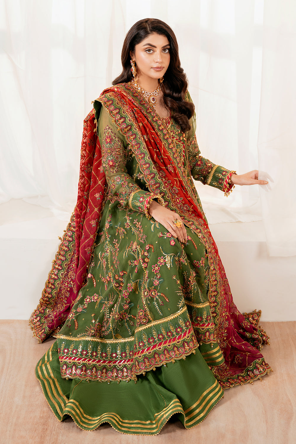 BAROQUE EMBROIDERED CHIFFON UF-4037