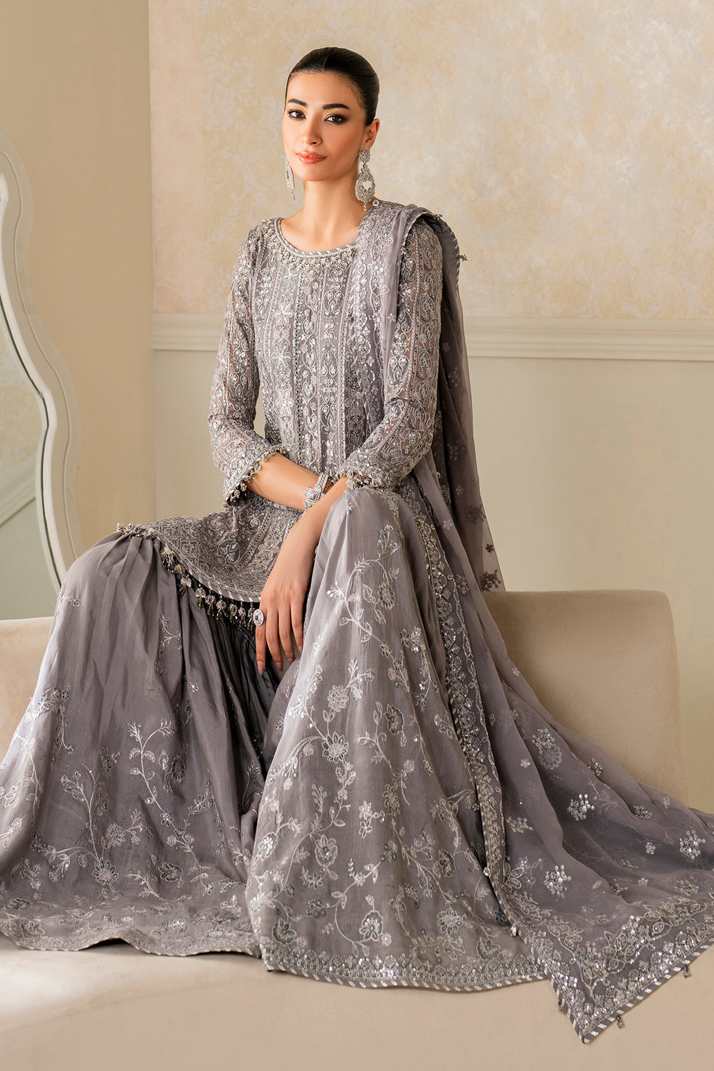 BAROQUE EMBROIDERED CHIFFON UF-4161