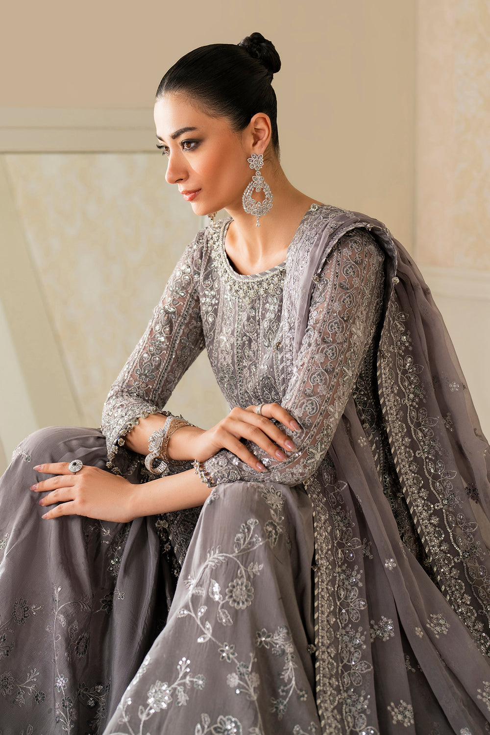 BAROQUE EMBROIDERED CHIFFON UF-4161