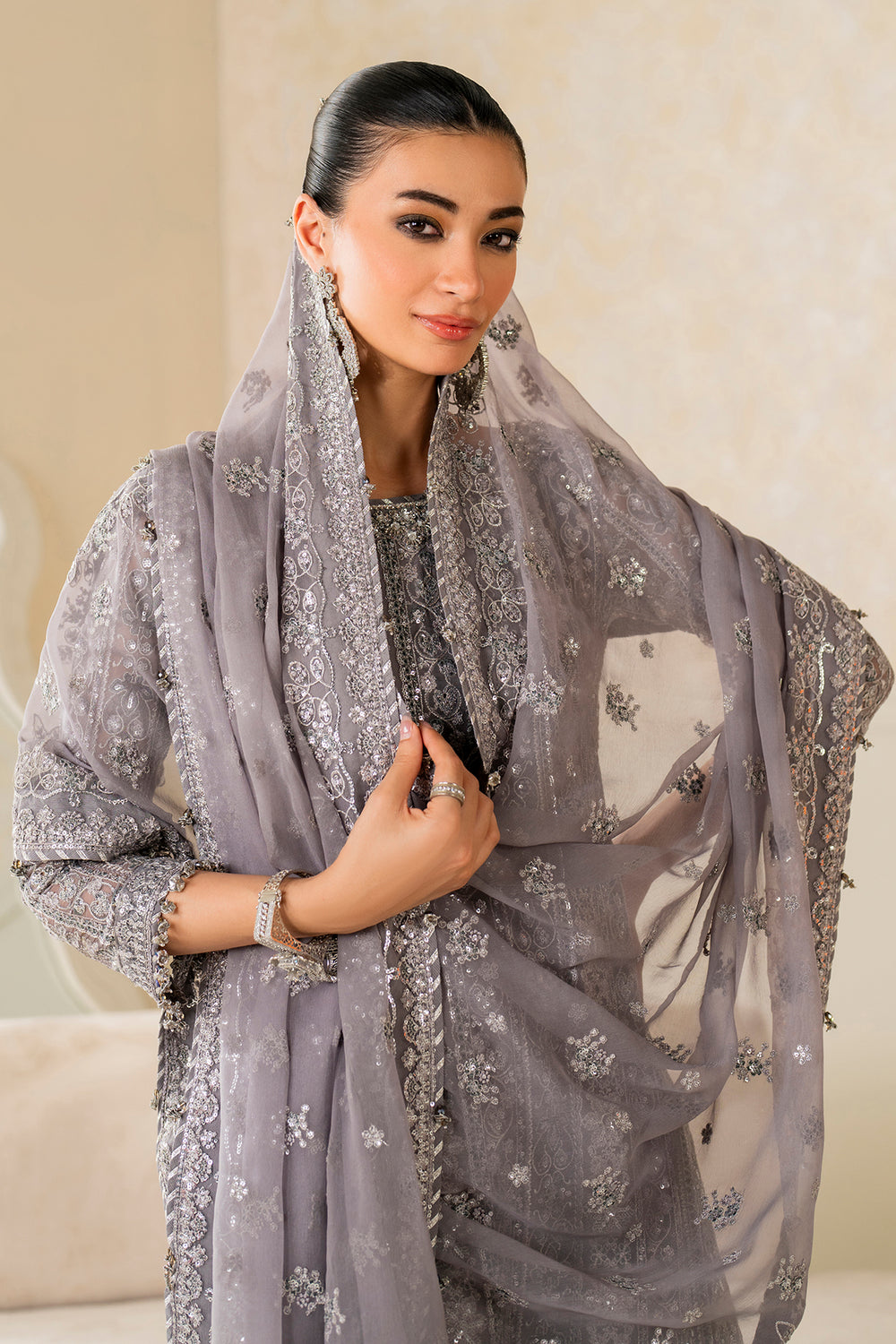BAROQUE EMBROIDERED CHIFFON UF-4161