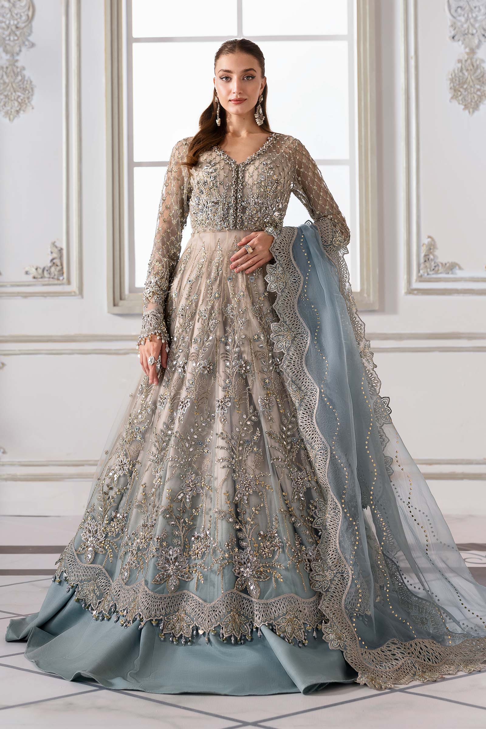 BD-3002-Coffee to Aqua pakistani indian wedding dress mariab bridal party wear eid colection luxury guest clothes cheap ready made salwar kameez free delivery
