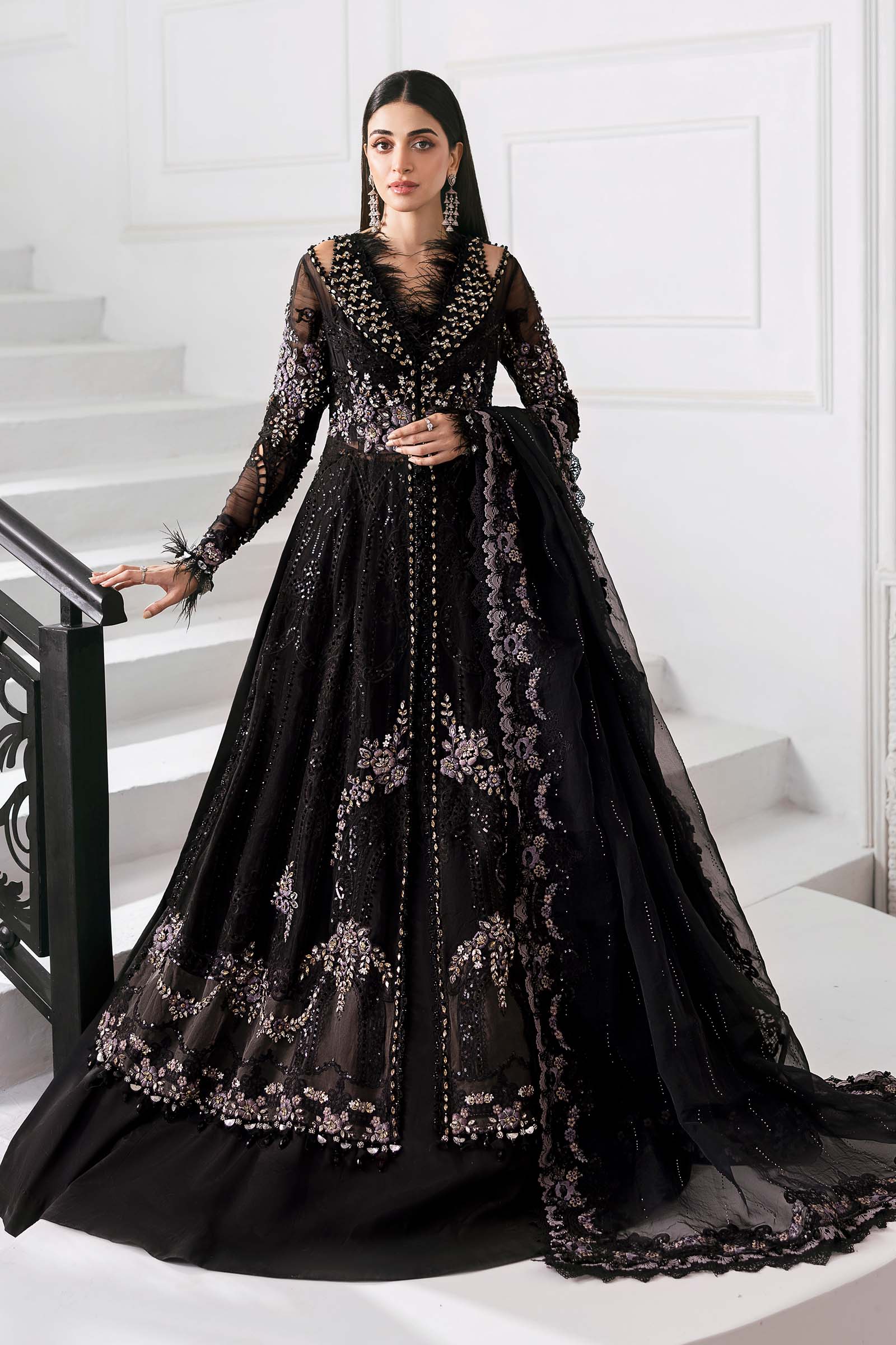 BD-3004-Black mariab gown pakistani wedding dress party wear formal collection indian designer luxury cheap ready made urgent delivery usa uk canada delivery fast shipping free dispatch eid wear 