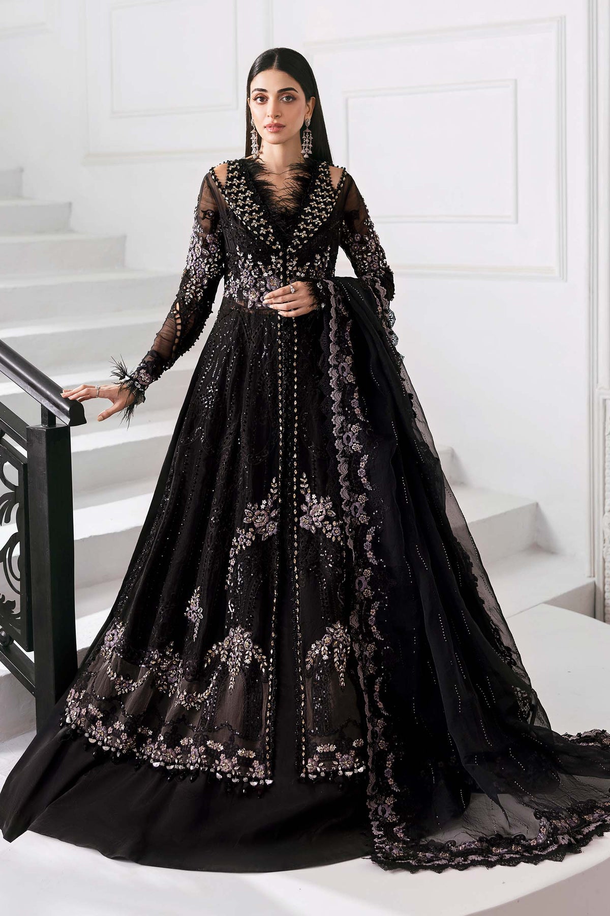 BD-3004-Black mariab gown pakistani wedding dress party wear formal collection indian designer luxury cheap ready made urgent delivery usa uk canada delivery fast shipping free dispatch eid wear 
