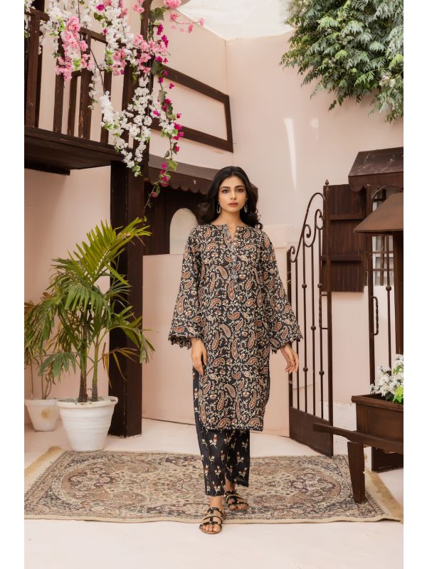 Bahar by Janaan-Printed Black 2 piece