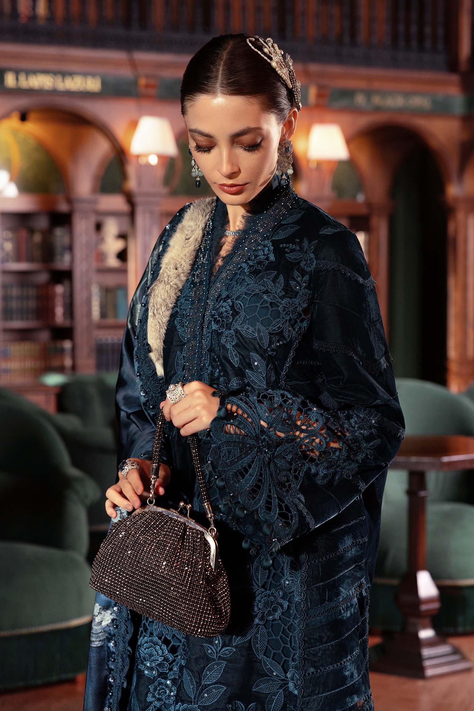 MARIA B- Embroidered Velvet Suit WL-1310
