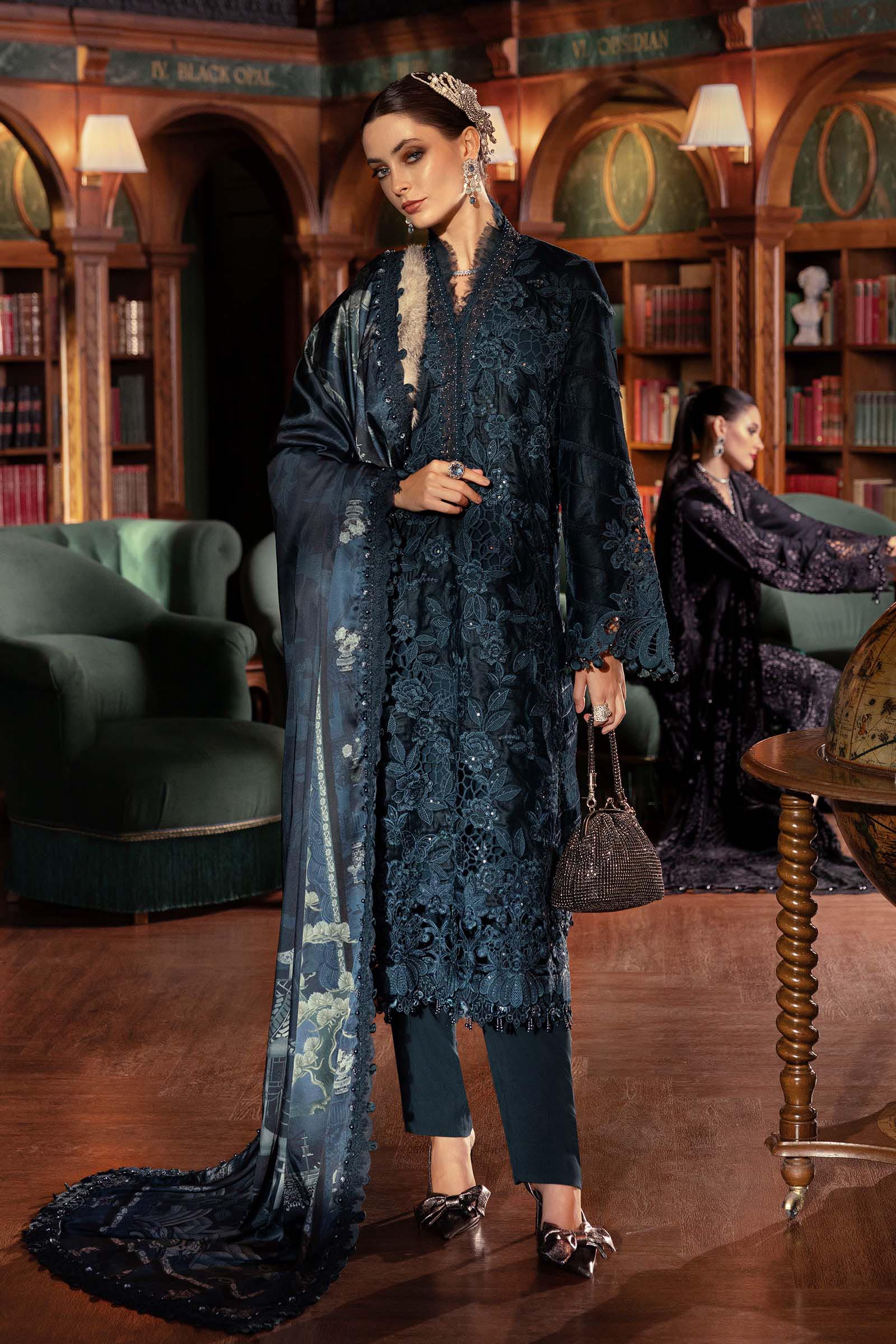 MARIA B- Embroidered Velvet Suit WL-1310