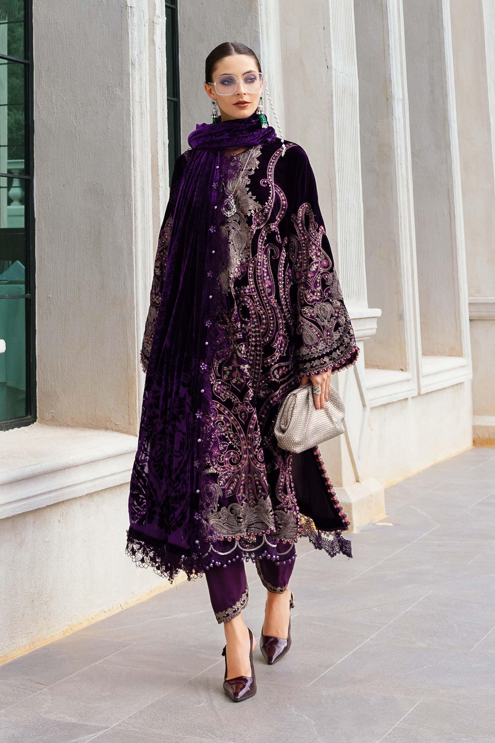 MARIA B- Embroidered Velvet Suit WL-1311