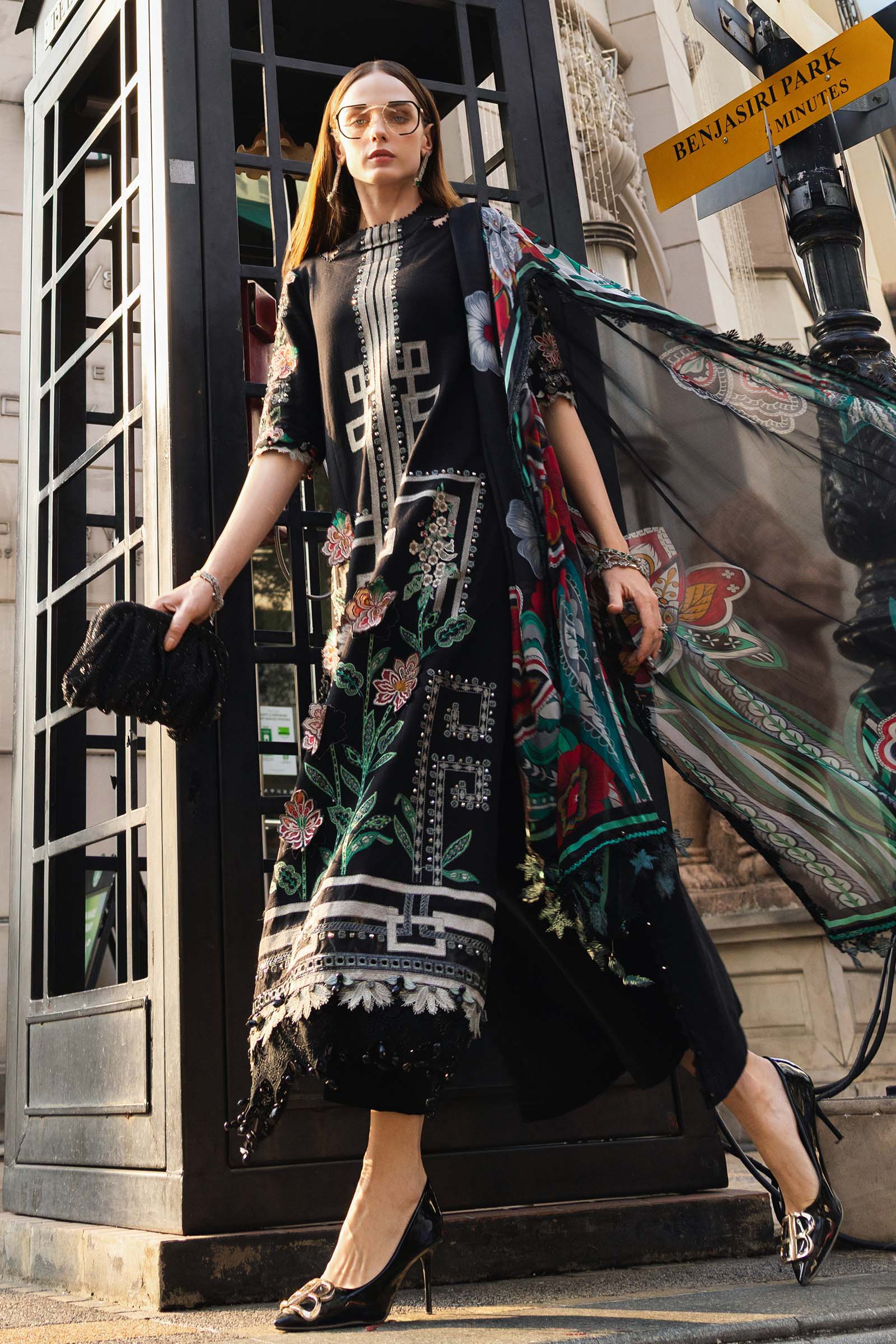 MARIA B - Embroidered Jacquard Lawn Suit EL-26-11