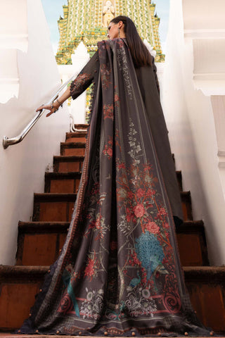MARIA B- Embroidered Twill Linen Suit MPT-2801-B