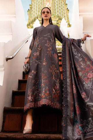 MARIA B- Embroidered Twill Linen Suit MPT-2801-B